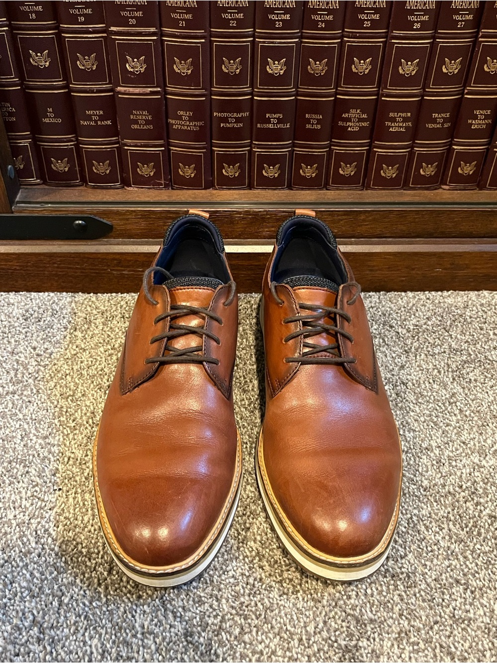 Cole Haan Tan Leather Derby Shoes